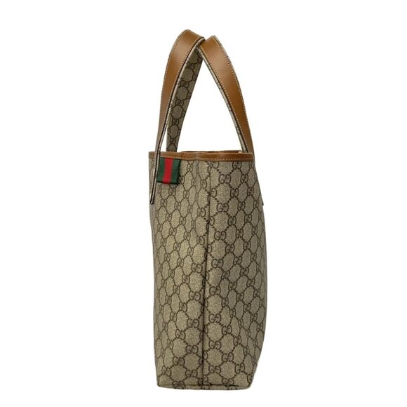GUCCI GG Plus GG Supreme/Shelly (Web) Gray Beige Dark Brown PVC - 797-061725 - Picture 3 of 14